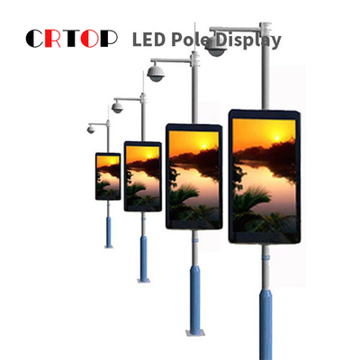 Affichage à LED imperméable de Polonais de réverbère IP65 pour la publicité